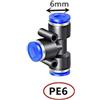 Il Semaforo RACCORDO IN PLASTICA PER TUBO PNEUMATICO 6MM (T)