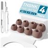 TNSNK 4 paia di tappi di ricambio per Airpods Pro 2nd/1st Gen con foro per ridurre il rumore, antiscivolo per Airpods Pro 2 punte in silicone con kit di pulizia e organizzatore (marrone chiaro - (XS/S