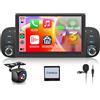 Hodozzy 【2+64G】Hodozzy Carplay Autoradio per Fiat Panda 2013-2020, Touchscreen da 7 pollici con Android Auto/DSP/WiFi/GPS/RDS/FM/Bluetooth/USB