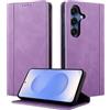 CASAFUNY Custodia per Samsung Galaxy S25 / S24 5G Cover a Libro Portafoglio in Pelle PU Protettiva per Samsung S25 5G, Flip Caso Custodia per Samsung Galaxy S25 5G, Viola