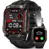 KOSPET Tank M4C Smartwatch con GPS, Corpo robusto in metallo completo, Torcia LED,Batteria 50 Giorni, Monitor Salute 24/7,5ATM/IP69K,170+ modalità sportive, Schermo da 1,96 pollici, Android & iOS Nero