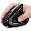 Uineer verticale ergonomico wireless mouse【Comfort migliorato】, design leggero e silenzioso,Bluetooth ricaricabile tramite, illuminazione RGB, ideale per l'ufficio, compatibile con PC, laptop e Mac