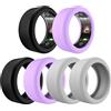 TiMOVO Confezione da 6 coperture per anelli compatibili con Oura Ring Gen 4/Gen 3/Galaxy/AIR/RingConn, custodia in silicone elastico antigraffio per donne e uomini, taglia S nero/grigio/viola