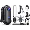 BOBLOV W4 4K Bodycam - Fotocamera per corpo Mini, con clip girevole a 360° e clip magnetica, 90 minuti per registrazioni, lezioni, viaggi, passeggiate con animali domestici (impermeabile 4K 256GB)