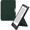 kwmobile Custodia Pieghevole Compatibile con Kobo Aura Edition 2 Cover - Cover Magnetica Pelle PU eReader con Stand - verde scuro