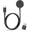 MoKo Caricatore di Tipo C per Samsung Galaxy Watch 8/8 Classic/7/Ultra/6/6 Classic/5/5 Pro/4/3/Active2/FE, Stazione di Ricarica Magnetica con Cavo di Ricarica da 1 m e Adattatore da USB C a USB A