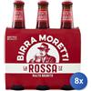 Moretti 8x Stock Moretti Birra Bottiglia 33X3 La Rossa Vetro