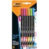 BIC Intensity, Fineliner Colorati, Pennarelli Punta Fine, 6 Unità, Cancelleria Scuola