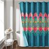 Lush Decor Boho Chic - Tenda da doccia con rivestimento in Peva e anelli, 14 pezzi, 183 x 183 cm, colore: Blu navy