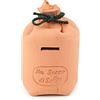 Home-Salvadanaio a Forma di Sacco in Ceramica Grezza - 15 cm, Standard, Medium
