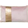 AlexandreHouse COJÍN 50X30 TERCIOPELO ROSA FRANJA DORADA C/CREMALLERA 50X30CM