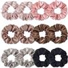 Qiwenr 12 Pezzi Scrunchies per Capelli Seta, Scrunchies in raso professionale, Elastico in Scrunchies, Scrunchies per Capelli in Raso, Set Elastici Capelli Stoffa Raso per Donne Ragazze, 6 Colori