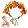 Qiwenr Cerchietto Fiori, Fascia Floreale da Sposa, Fasce del Fiori Regolabile, per Matrimonio, Riprese, Cerimonia, Festival