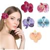 EnixwH 5 Pezzi Mollette Fiori per Capelli, Fermaglio Capelli Fiore con Orchidea Phalaenopsis, Hawaiian Flower Hair Clip, Fermacapelli Donna Antiscivolo, per Carnevale Danza Piscina Spiaggia Festa