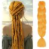 ShowJarlly Capelli per Treccine Africane Jumbo Treccia Capelli 24 Morbido Extension per Treccine Africane 1 Pack Treccine Africane Extension Capelli（Arancione#）