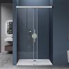 doporro Box Doccia Nicchia Porta Scorrevole Bagno 100x195 cm in Vetro Temperato Trasparente 6 mm Anticalcare con Profilo Cromato Lucido - Teramo12K