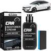 EnixwH Rinnova Plastiche Auto 100 ml, Rimuovi Graffi Plastica, Nero Car Renovator, Detergente per Interni Auto con Spugna, per Riparare Plastica e Gomma Scolorite e Opache