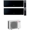 Mitsubishi CONDIZIONATORE MITSUBISHI KIRIGAMINE ZEN NERO DUAL SPLIT MSZ-EF 7000+7000 BTU WIFI INVERTER MXZ-2F53VF5 A+++