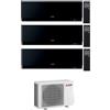 Mitsubishi CONDIZIONATORE MITSUBISHI KIRIGAMINE ZEN NERO TRIAL SPLIT MSZ-EF 7000+9000+9000 BTU WIFI INVERTER MXZ-4F72VF5 A++