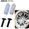 SEAMETAL Spazzola per lavaggio auto Spazzola per ruote premium in peluche Manico antiscivolo Cerchioni facili da pulire Raggi Guanto per pulizia barile ruota