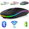 AILEHKUO Mouse Bluetooth senza fili Mouse ricaricabili a doppia modalità 2.4G Mouse ergonomico silenzioso con clic per PC Computer iPad Laptop 3600 DPI