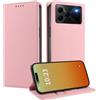 MOJIA Cover per Doogee Note 56 / Note 56 Plus/Note 56 Pro, [Forte Chiusura Magnetica] Case Portafoglio in Pelle PU Premium, Custodia a Libro per Telefono con Porta Carte. Rosa