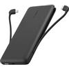 Belkin BoostCharge Plus Batteria esterna portatile 10K (power bank 10.000 mAh con cavi Lightning (MFI) e USB-C integrati e porta di ricarica USB-C aggiuntiva) - Nero