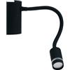 Luce Ambiente e Design APPLIQUE A PARETE FLESSIBILE LED KEPLER NERA 3W 220LM 3000K 32X6X9CM