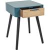 HOME DECO FACTORY, 48 x 40 x 35 cm, CMP Paris-Comodino Bicolore, colore: Blu, Pino, multicolore