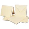 FarbenFroh by GUSTAV NEUSER Set di 25 biglietti quadrati con buste e fogli da inserire, 13,5 x 13,5 cm, colore crema/avorio, inviti quadrati bianchi per matrimoni e feste