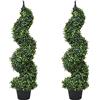 Lvydec Confezione da 2 alberi di bosso artificiale in vaso, per interni ed esterni, decorazione domestica
