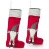 com-four® 2X Calza di Natale Premium XXL - Stivale Rosso di Babbo Natale da riempire - Calza di Natale Come Decorazione da Appendere - Calza di Babbo Natale 55 x 30 cm