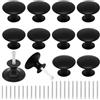BDGYCK 12 Pezzi Pomelli per Armadietti Vintage, Rotondo Pomelli Armadio con Viti Abbinate, pomelli per cassetti per Armadio Guardaroba (Nero/30mm)