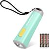 EverBrite Mini Torcia LED (Verde), Torcia Portatile da 46g con Luce Gialla Calda, Ideale per Lettura, Campeggio e Passeggiate, con 3 Batterie AAA Incluse, Ottima come Regalo