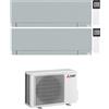 Mitsubishi CONDIZIONATORE MITSUBISHI KIRIGAMINE ZEN SILVER DUAL SPLIT MSZ-EF 7000+12000 BTU WIFI INVERTER MXZ-3F54VF5 A+++