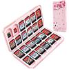 OLDZHU Custodia Porta Cartucce per Nintendo Switch,Rosa Carino Porta Schede per Nintendo Switch OLED Gioco per 24 Schede di Gioco e 24 Schede di Memoria TF,Guscio Duro e Fodera morbida in gomma