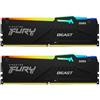 Kingston Ram DIMM DDR5 64GB Kingston Fury Beast 6000MHz CL36 2pz Nero [KF560C36BBEAK2-64]