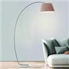 Lightbox Lampada da terra paralume decorativo in tessuto - 196 cm di altezza x 50 cm di larghezza - lampada da terra ad arco con interruttore a pedale e testa girevole - attacco E27 - in