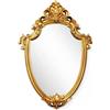 Eaoundm Specchio decorativo da parete, stile vintage, 41,9 x 28 cm, a forma di scudo (oro spazzolato)