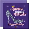 Stuff4 Biglietti di compleanno per donne, Queens Are Born in Febbraio | Biglietti di auguri di buon compleanno per moglie, fidanzata, mamma, figlia, sorella, nonna, zia, amica, 145mm, idee regalo