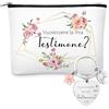 Tenare Set Regalo per Testimone di Nozze Borsa Cosmetica in Tela e Portachiavi con Scritta Vuoi Essere la Mia Testimone Regalo per Damigella d'Onore Rischiesta Proposta Testimone di Nozze