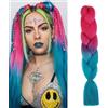 jooceebaby Fucsia/Turchese Extension Per Treccine Africane 24 Treccia Capelli Extension Ombre Jumbo Treccia Extension Capelli Fibra Sintetica Treccia Di Scatola Crochet Twist Intrecciare