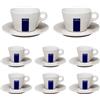 LAVAZZA Set 6 tazzine caffe' espresso Lavazza e 2 tazze cappuccino Lavazza con piattini