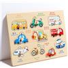Aohyue Puzzle Legno Bambini 1 Anno, Giochi Legno 2 Anni, Giochi Montessori con Numeri Animale, Puzzle 18 Mesi, Giocattolo Educativo, Regalo per Bambini e Bambine 2 3 Anni (Conoscenza dei trasporti)
