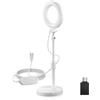 NEEWER BASICS 13cm Ring Light Telefono Scrivania con Stand, Luce Selfie LED 10W con Base di Portatelefono Compatibile con iPhone per Video Laptop Webcam Zoom Videoconferenza Trucco, Bianco BR60