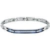 MASERATI Bracciale Uomo Maserati in Acciaio e Dettagli Blu