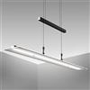 B.K.Licht - Lampadario camera da letto, regolabile in altezza in continuo, dimmerabile tramite touch, luce bianca calda, lampadario soggiorno, lampadario cucina, 85x175 cm, nero