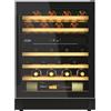 De Longhi Cantinetta Vino Doppia Temperatura da Incasso Sottotop 46 Bottiglie, Classe F - Ripiani in Legno, Gestione Temperatura, colore Nero - CA6DZ6G