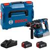 Bosch Professional 18V System Martello perforatore a batteria GBH 18V-22 X (incl. 2 batterie GBA 4.0Ah, caricabatteria GAL 18V-40, L-BOXX 136)