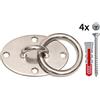 eaglefit Supporto a parete e a soffitto in acciaio inox per Sling Trainer o sacco da box (OVAL con viti e tasselli Fischer)